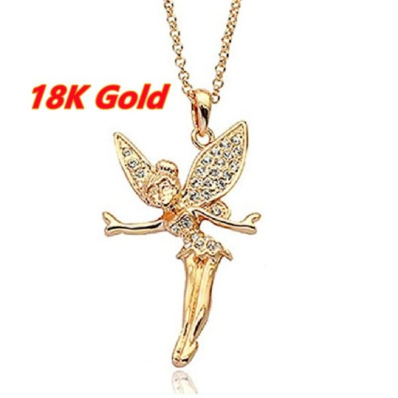Jewelry - 18k gold Tinkerbell pendant and necklace